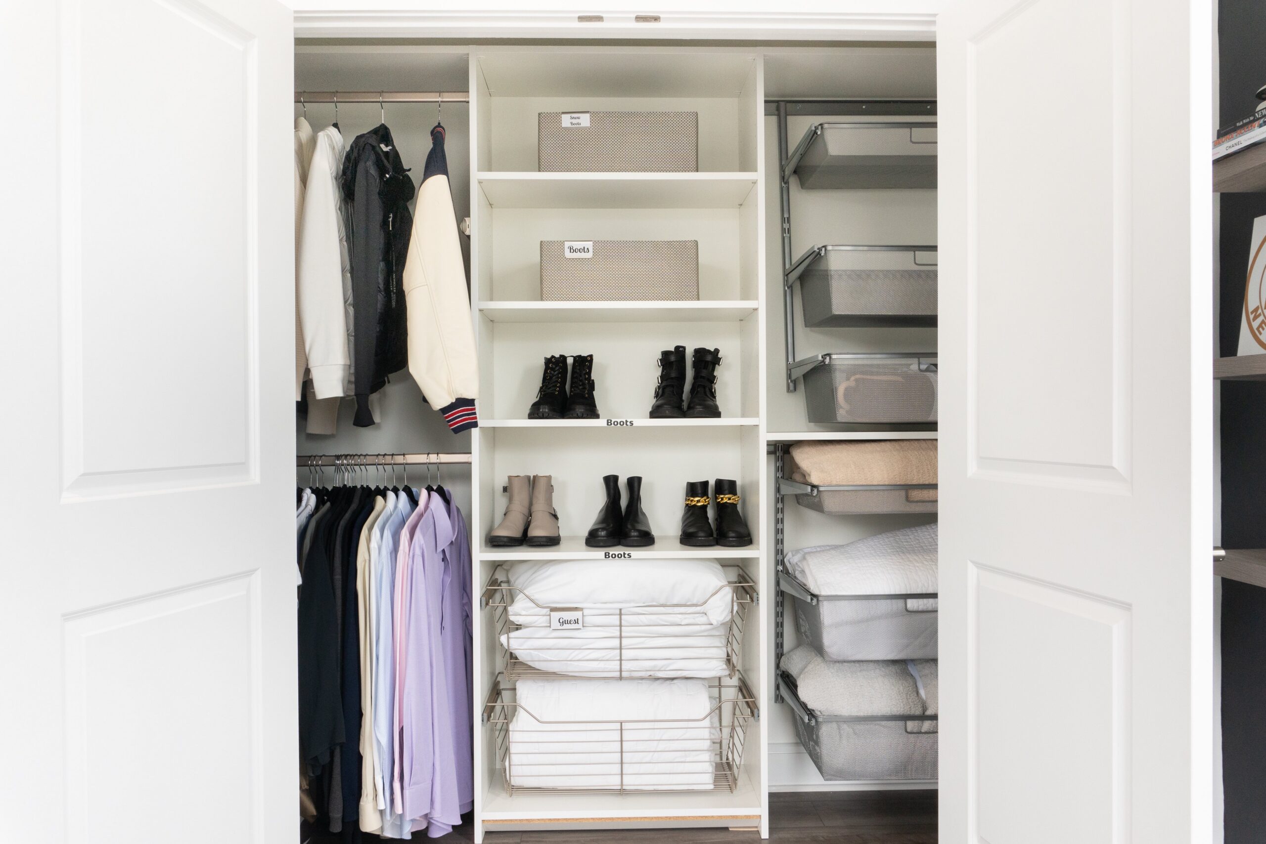 Reach-in Closets Beautifully designed Newport Beach reach in custom closet design