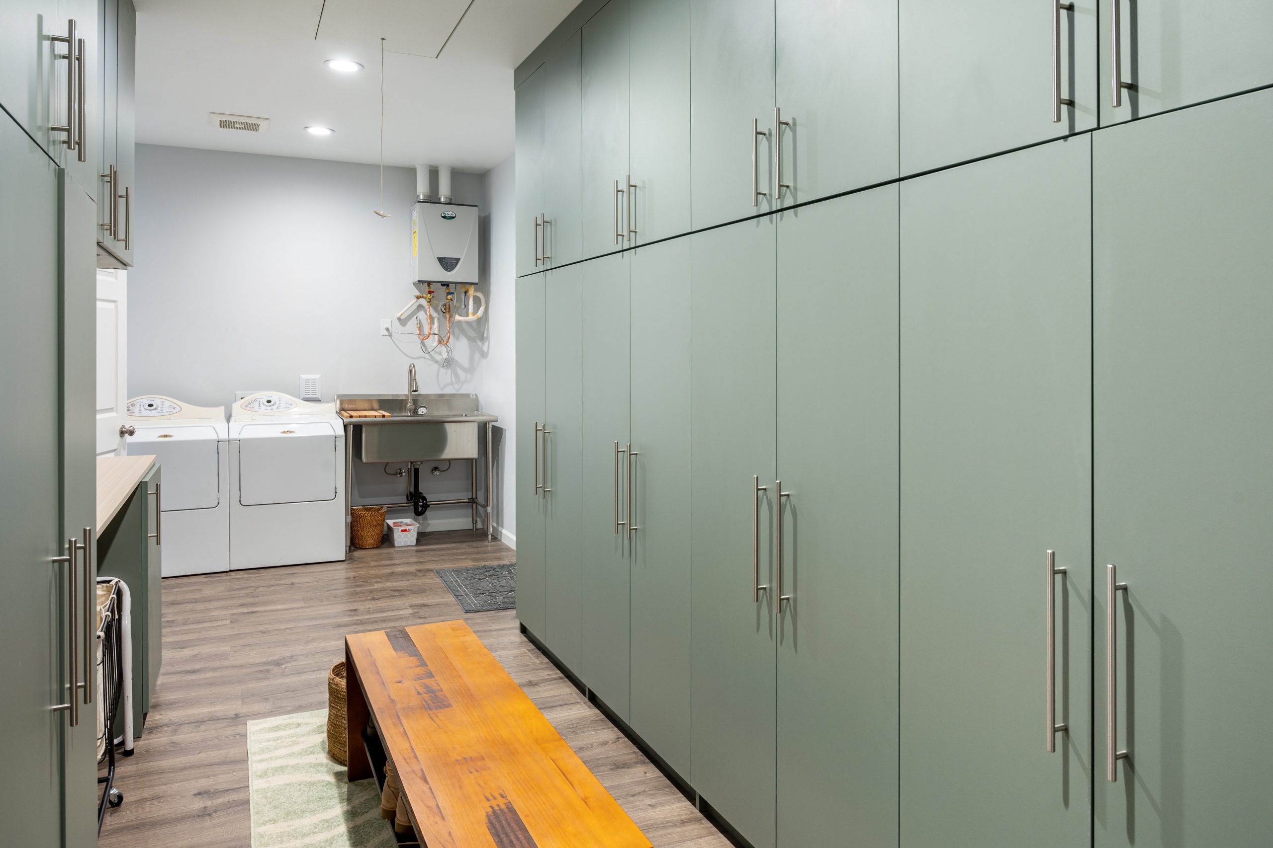Laundry room remodel Image of a newly designed laundry room with closets.