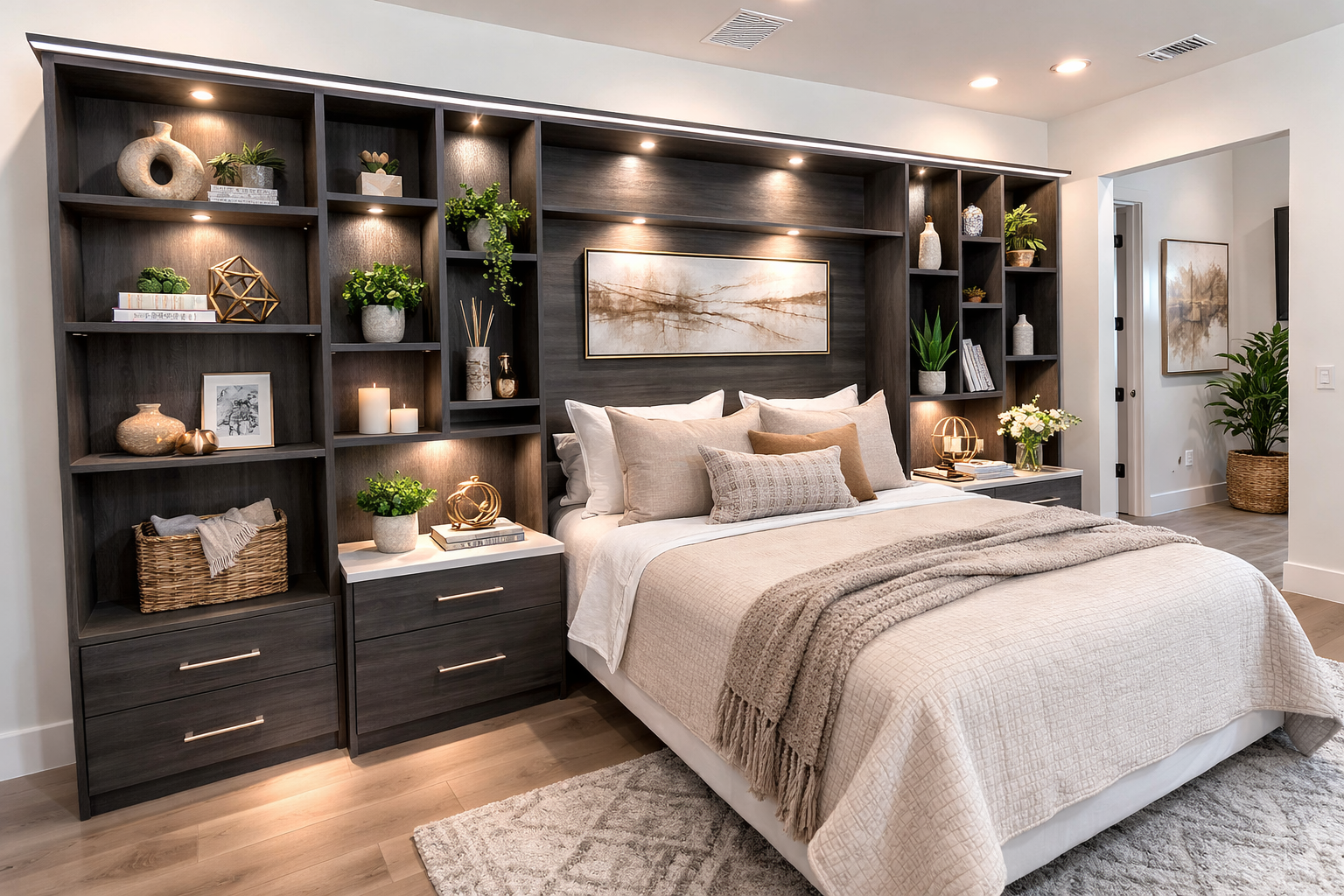 Custom home storage solutions Image of murphy bed with custom home storage solution