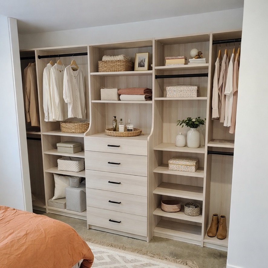 Built in closet Custom reach in closet design