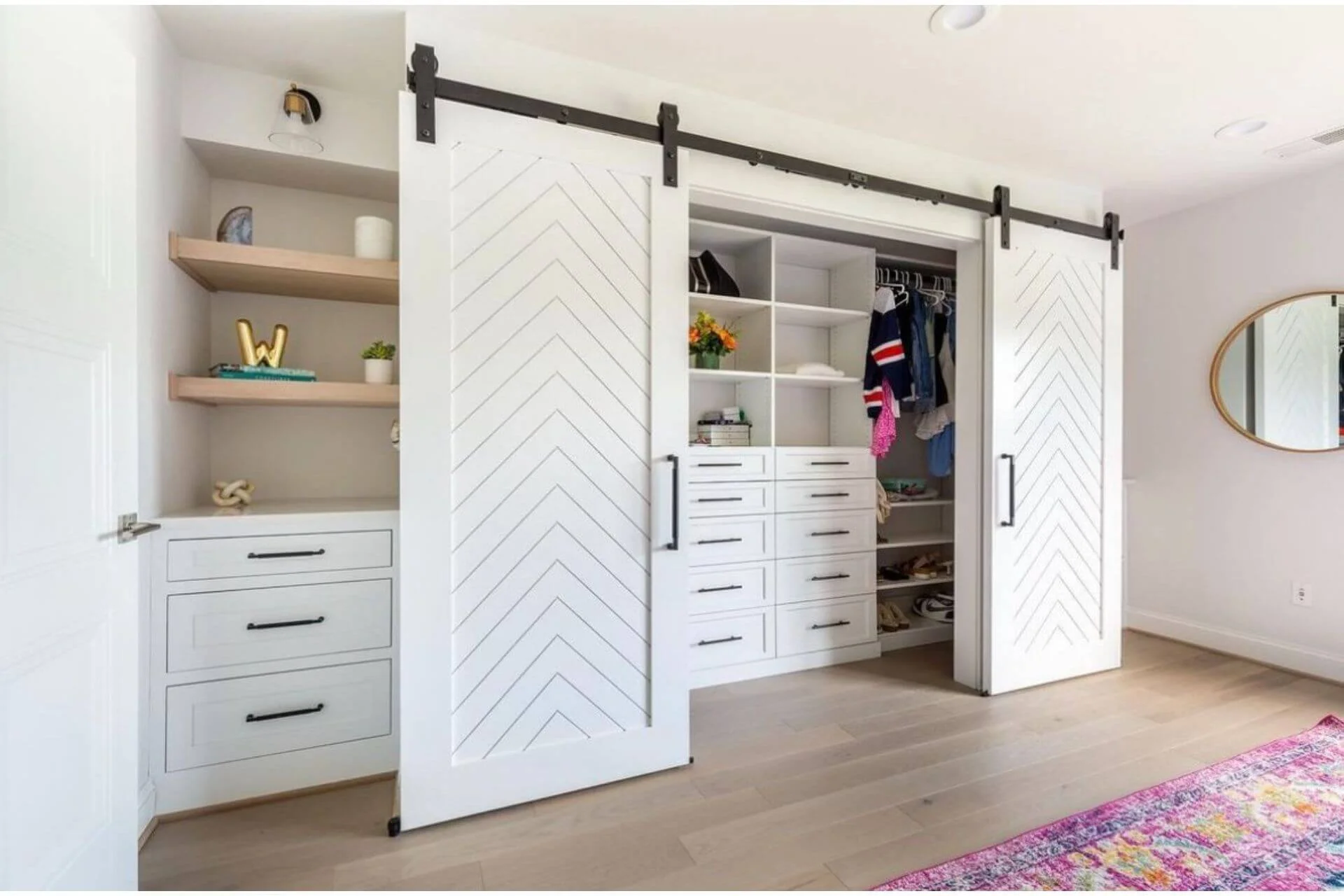 Image of reach in closet for his and hers closets